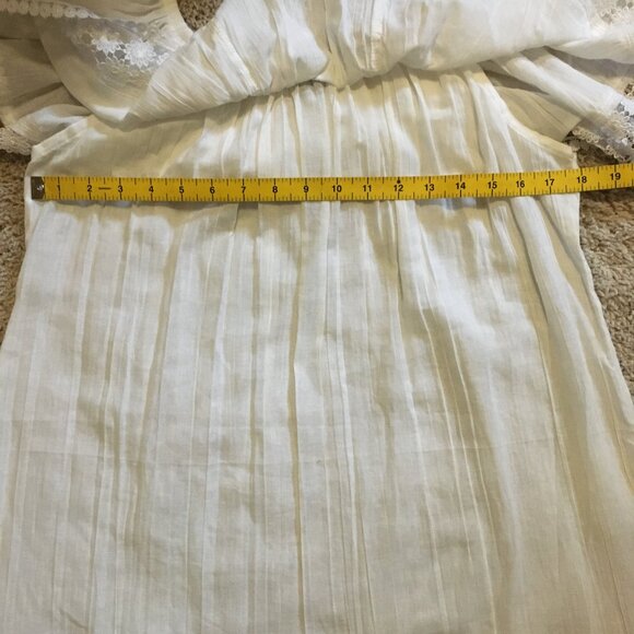 Embroidered Lace White 100% Cotton Getaway Tunic Boho Top - Picture 9 of 12